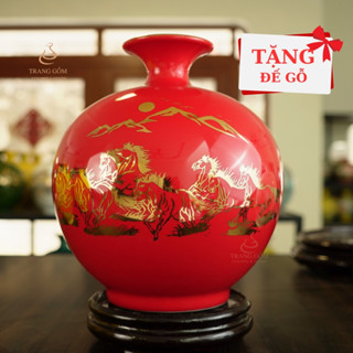  Bình hút lộc bình gốm hút tài lộc Bát Tràng mã đáo thành công vàng kim cao cấp đủ màu theo mệnh 