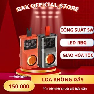  S11 - Loa bluetooth trong suốt mini A36 không dây thiết kế có đèn nháy theo nhạc chính hãng BAK 