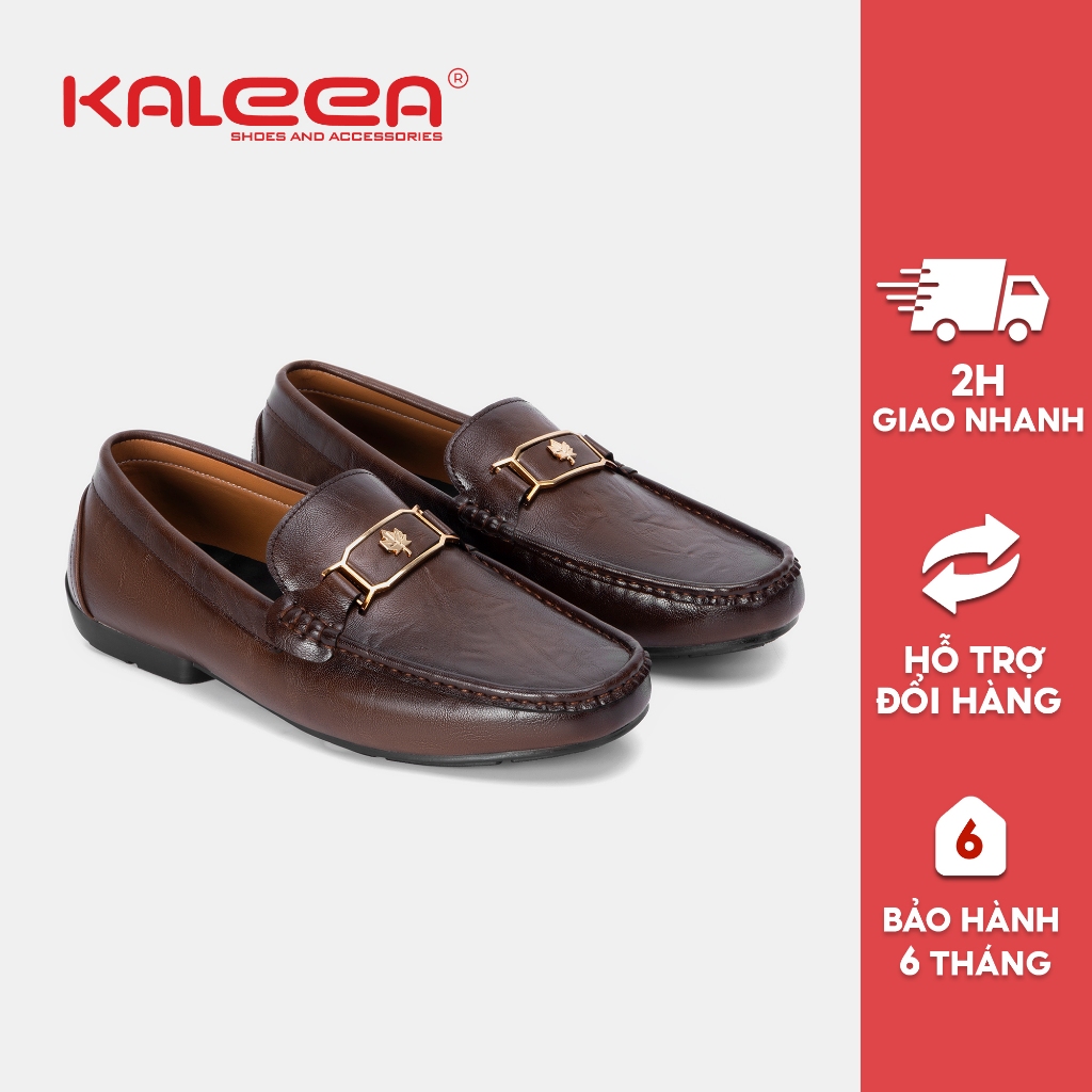 [GIÀY NAM HOẠ TIẾT LÁ] Giày Lười Nam Kaleea GN02 (2P) - Da Mềm, Đi Êm Sang Trọng Dễ Xỏ