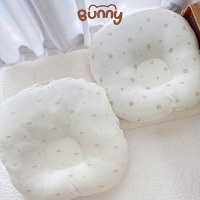 Gối chống trào ngược cho bé cao cấp Bunny vải Cotton Waffle,đệm chống trào ngược mềm mại thoáng khí
