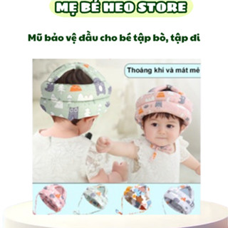  Mũ bảo vệ đầu cho bé tập bò tập đi dày dạn nhưng thoáng khí có dây cột giúp bé không tự gở mũ ra được 