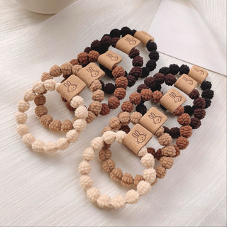 Dây cột tóc nữ phối tag thỏ siêu cute, cột tóc nữ basic Tmthouse