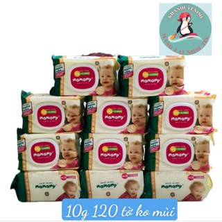 [ 120 tờ] Combo 10 gói khăn ướt Mamamy 120 tờ có nắp không mùi
