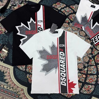 Áo Phông Boy Phố Dsquared2 Là Phong Cổ Tròn Ngắn Tay Hình Dsq dọc Thân 2 Màu Trắng Đen Chất Cotton Premium Cao Cấp