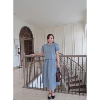 BIG SIZE SET BÒ CHẤM BI CHÂN VÁY DÀI-21288