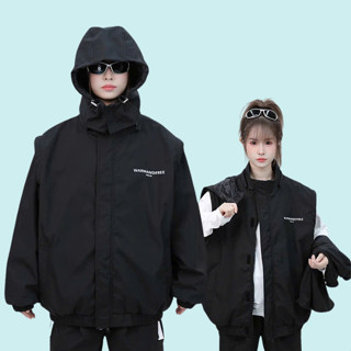 Áo khoác MẶC ĐƯỢC 2 KIỂU THÁO LẮP TAY Unisex nam nữ đều mặc được siêu dày siêu ấm chống nắng chống nước