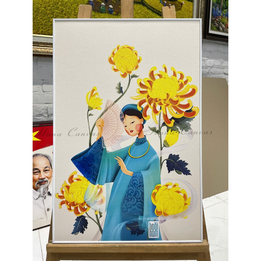 Tranh Chibi Thiếu nữ Hana Canvas Tranh Trang Trí Phòng Khách Decor Phòng Ngủ Phòng Ăn Khách Sạn