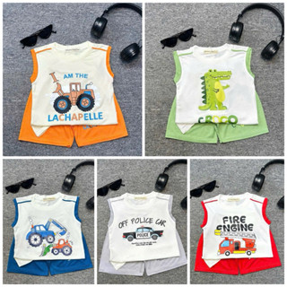  Bộ ba lỗ thun lạnh phối lạ cho bé trai bé gái size 9-26kg 