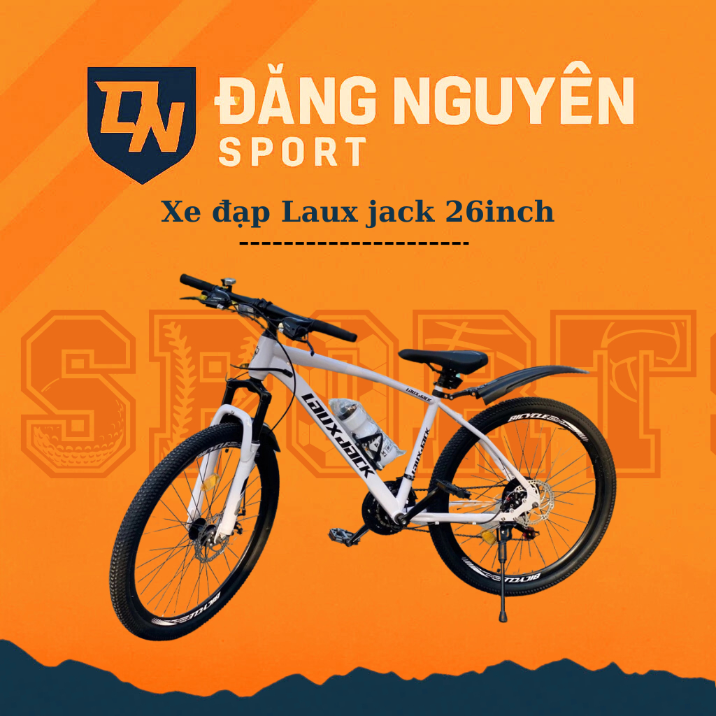 [TẶNG FULL PHỤ KIỆN] Xe đạp thể thao LAUX JACK nan hoa,24-26icnh,21 tốc độ, phanh đĩa, giảm sóc - CHÍNH HÃNG