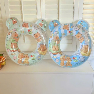 Phao bơi tròn thiết kế tai gấu dễ thương cho bé, chất liệu PVC dày, an toàn, dùng đi bơi, biển, hồ bơi