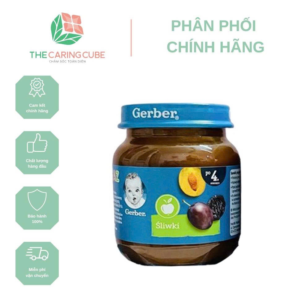 Mận nghiền Gerber - 4m+ - 125g (Hàng chính hãng) _ The Caring Cube