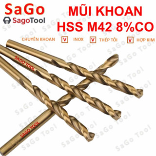  Mũi Khoan HSS M42 Cobalt Siêu Cứng | Khoan Inox 304 316 dày Thép Cứng Hợp Kim | Phi 6-12mm 
