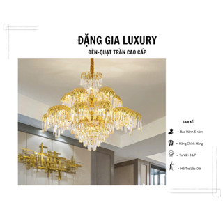 Đèn chùm trang trí kiểu dáng CHÂU ÂU sang trọng vàng 24k | Đèn chùm thả trần dành cho phòng khách - khách sạn - nhà hàng