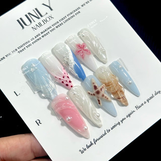 Nailbox thiết kế móng tay giả vỏ sò đi biển cho nữ xinh xắn mã 581
