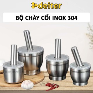  Cối Giã Tay Inox 304 Kèm Chày Giã & Nắp Chống Bắn DEITER Dạng Bầu & Dạng Trụ Cao Cấp DT240802301 