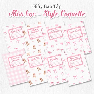 [MÔN HỌC - COQUETTE] Giấy Bao Tập, Bao Vở, Bao Sách Giáo Khoa Theo Môn Học Style Màu Nước | mal’s corner