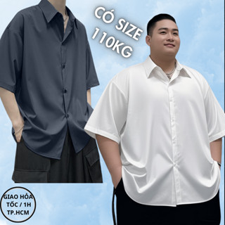 Áo sơ mi nam big size LẠC LẠC OFFICIAL , sơ mi nam tay ngắn ,vải lụa mango form rộng , có size 100kg