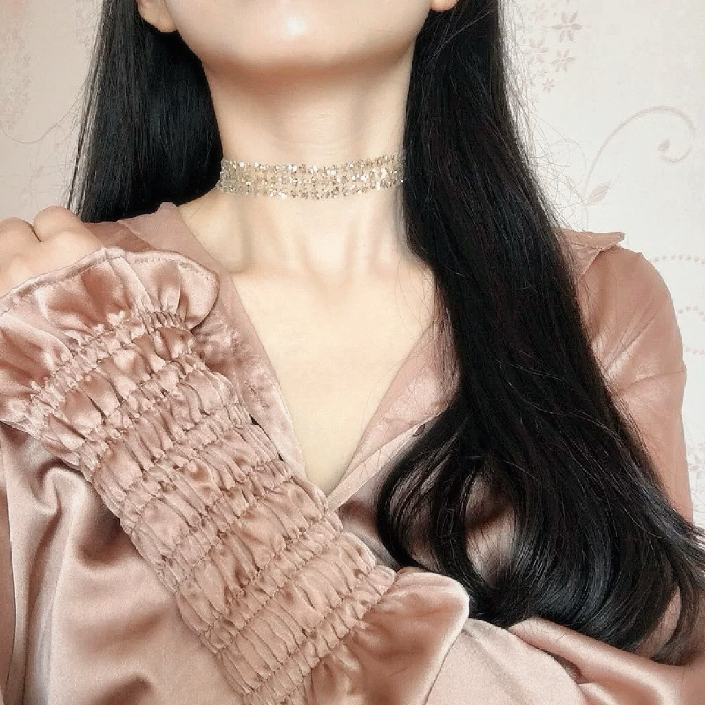 CÓ SẴN - Choker kim tuyến lấp lánh bling bling phụ kiện