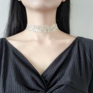 CÓ SẴN - Choker kim tuyến lấp lánh bling bling phụ kiện
