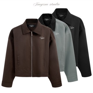 Áo khoác Kaki Cropped CHÍNH HÃNG IMYSM Jacket - S/A - Đen Nam/Nữ - Nâu/Xám/Đen