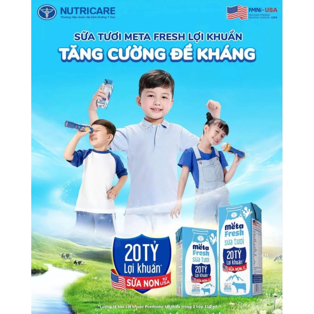 sữa tươi meta fresh ít đường 20 tỷ lợi khuẩn