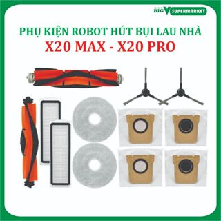 Phụ kiện Robot hút bụi Mi Vacuum X20 Max (X20 Pro) , Lọc hepa , Khăn lau, Chổi giữa,Chổi cạnh, Túi rác /