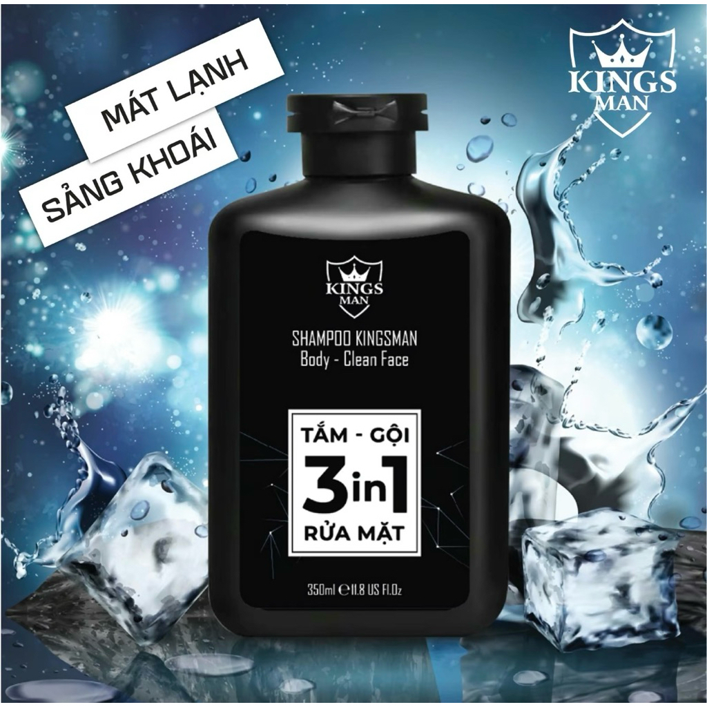 Dầu gội, Sữa tắm nước hoa thơm lâu 3 in 1 Shampoo Kingsman 350ml