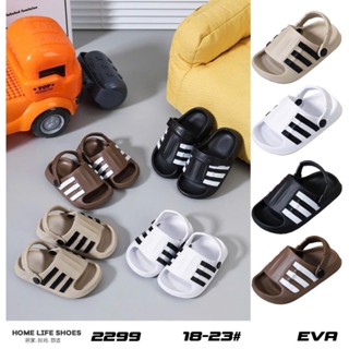 ( PHOM TO ) Dép bánh mì siêu nhẹ cho bé trai bé gái thiết kế có quai cho bé tập đi mã 2299