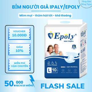   30 Miếng  Bỉm quần Tã Dán người già EPOLY IPALY mềm mại thấm hút tốt chất lượng đủ size M,L,XL 