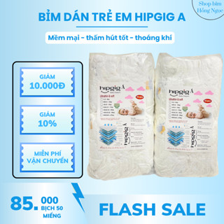[Combo 50/100 miếng] Tã Bỉm Dán HIPGIG hàng nội địa đủ size M/L/XL/XXL/XXXL cho bé