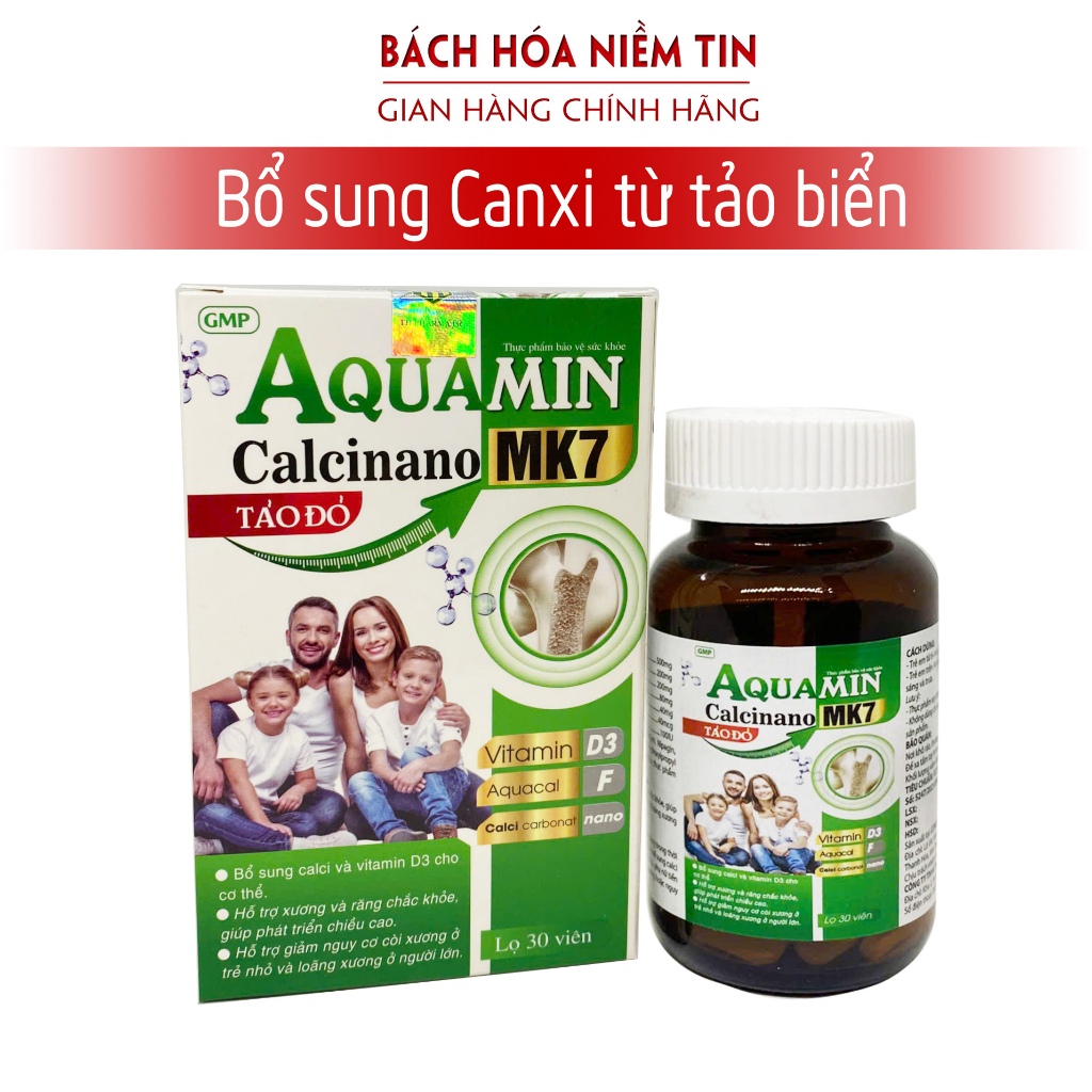 Canxi Aquamin F  - Calci từ tảo biển Phát triển hệ xương, chắc khỏe xương, giảm loãng xương - Hộp 30