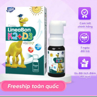 Lineabon D3 K2 Dạng Xịt Tiện Lợi - Hỗ Trợ Hấp Thu Canxi Cho Trẻ lọ 10ml giúp chắc xương răng