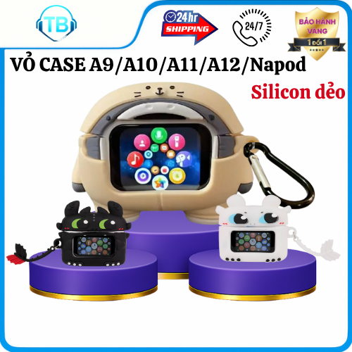 Vỏ đựng ốp Case A9/A10/A11/A12 , Hình 4D, Trong Suốt giành cho Tai nghe C10 /C10 Ultimate chất liệu 