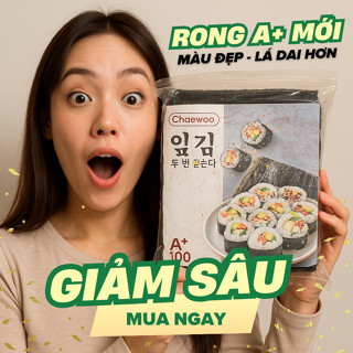 Lá rong biển cuốn Kimbap - sushi lá rong biển 100 lá - 50 lá nori cuộn kimbap - làm sushi lá rong biển cuộn cơm chaewoo