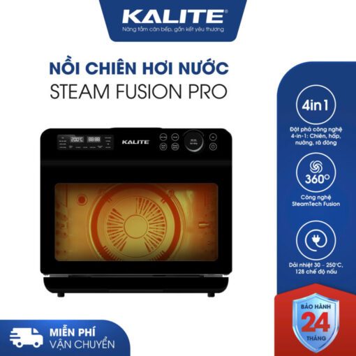 Nồi chiên hơi nước KALITE STEAM FUSION PRO, 4in1 chiên, hấp, nướng, rã đông, 20 lít