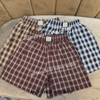 Quần Đùi Lụa Kẻ Nữ Siêu Mềm Mịn | Mặc Nhà Siêu Mát | 3 Màu Hot Trend | Size S-2XL