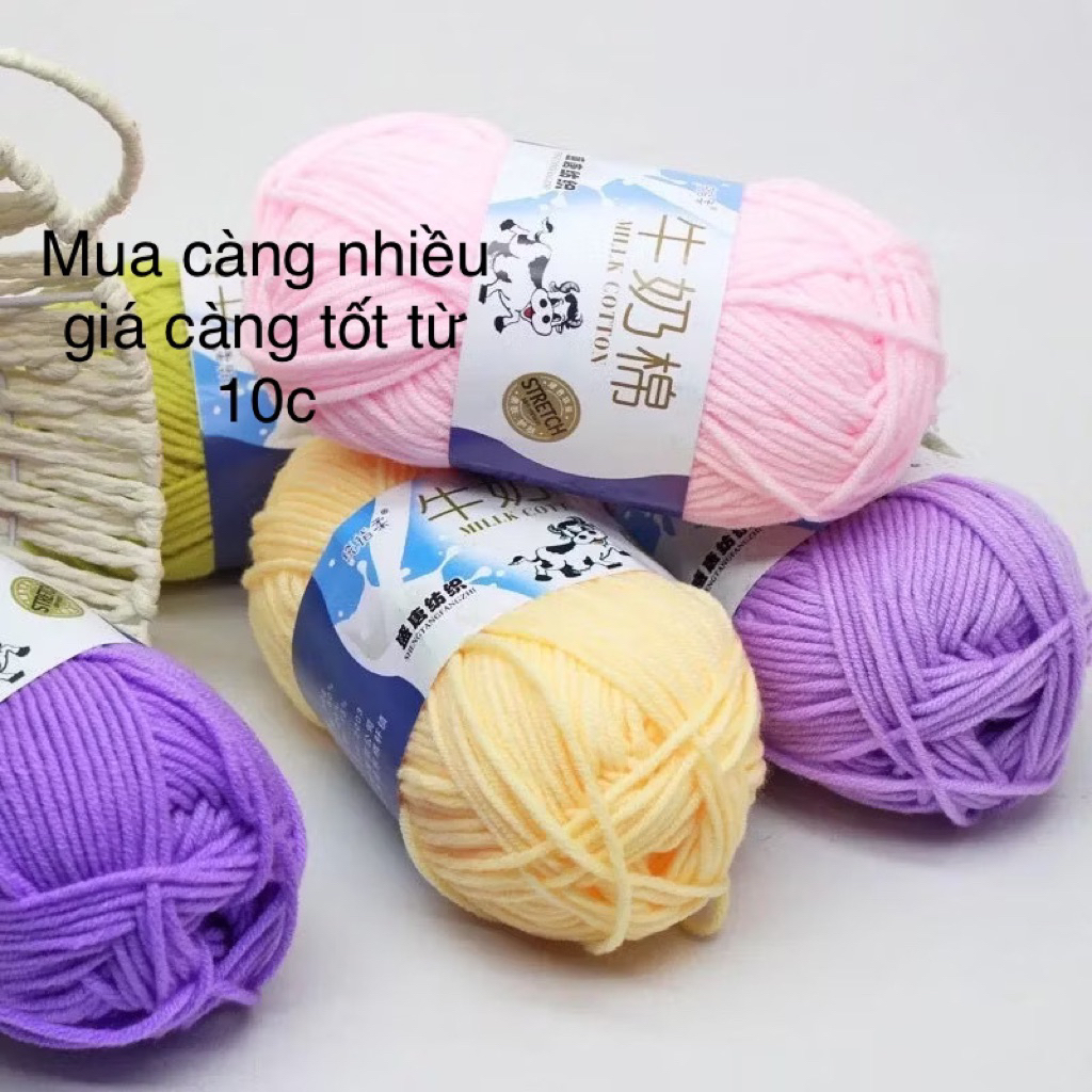 Len cotton milk BÒ 50gr( bảng màu 51-91)