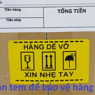 100 Tem dán hàng dễ vỡ kích thước 7x5cm có sẵn keo phù hợp gói hàng nhỏ