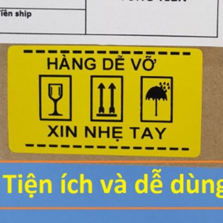 100 Tem dán hàng dễ vỡ kích thước 7x5cm có sẵn keo phù hợp gói hàng nhỏ