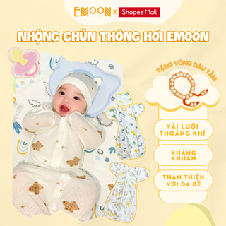 Nhộng chũn thông hơi mở tay Emoon chất liệu tơ tằm kháng khuẩn, thoáng khí, co giãn có khóa 2 chiều tiện lợi
