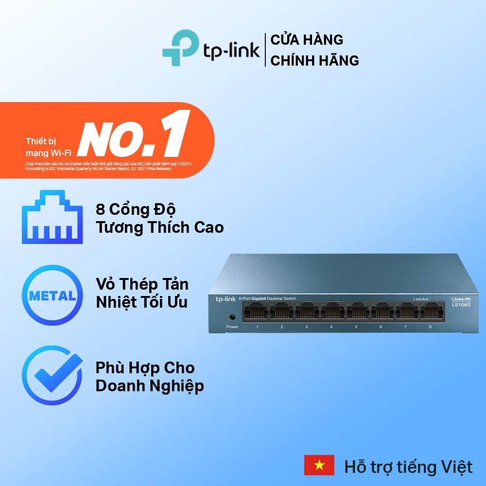 Bộ Chia Mạng Lan 8 Cổng RJ45 Gigabit TPLink LS108G 10/100/1000 Mbps