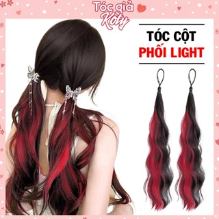  Tóc Giả Cột Xù 2 Bên Phối Màu – Tông Xám Xanh Hồng Tạo Búi Năng Động Phong Cách Y2K T528 