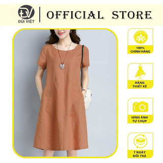 Đầm linen nữ dáng A form rộng, thiết kế trẻ trung màu sắc đơn giản dễ phối đồ