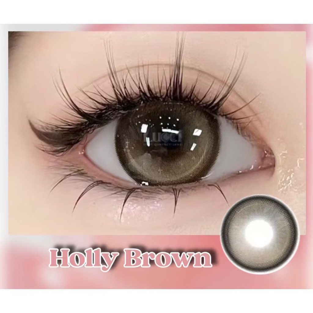 LENS MẮT HOLLY BROWN - Kính áp tròng Olivia Monrose ( Lucci eyes) Tặng khay đựng lens