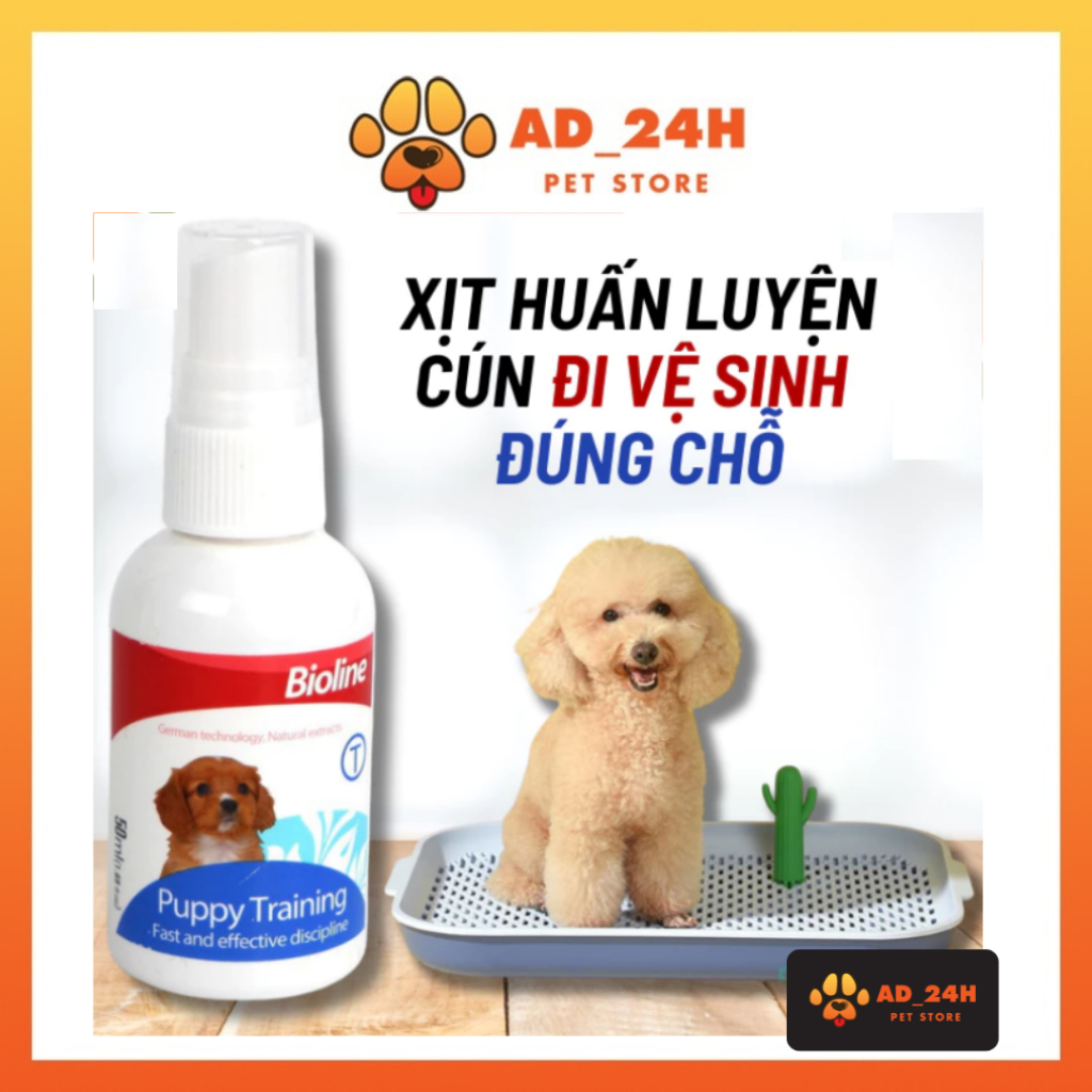Chai Xịt huấn luyện dạy Chó con đi vệ sinh đúng chỗ BIOLINE, Puppy Training Bioline