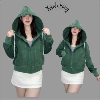 Áo Khoác Nhung Gân Nữ Túi Đắp Có 7 Túi (Có Khóa Kéo Trong) Cực Đẹp