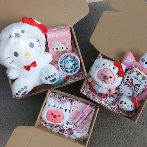 Set quà hellokitty kẹp tóc, móc khóa gấu bông tặng bạn gái sinh nhật 20/10 trung thu 10xtimes