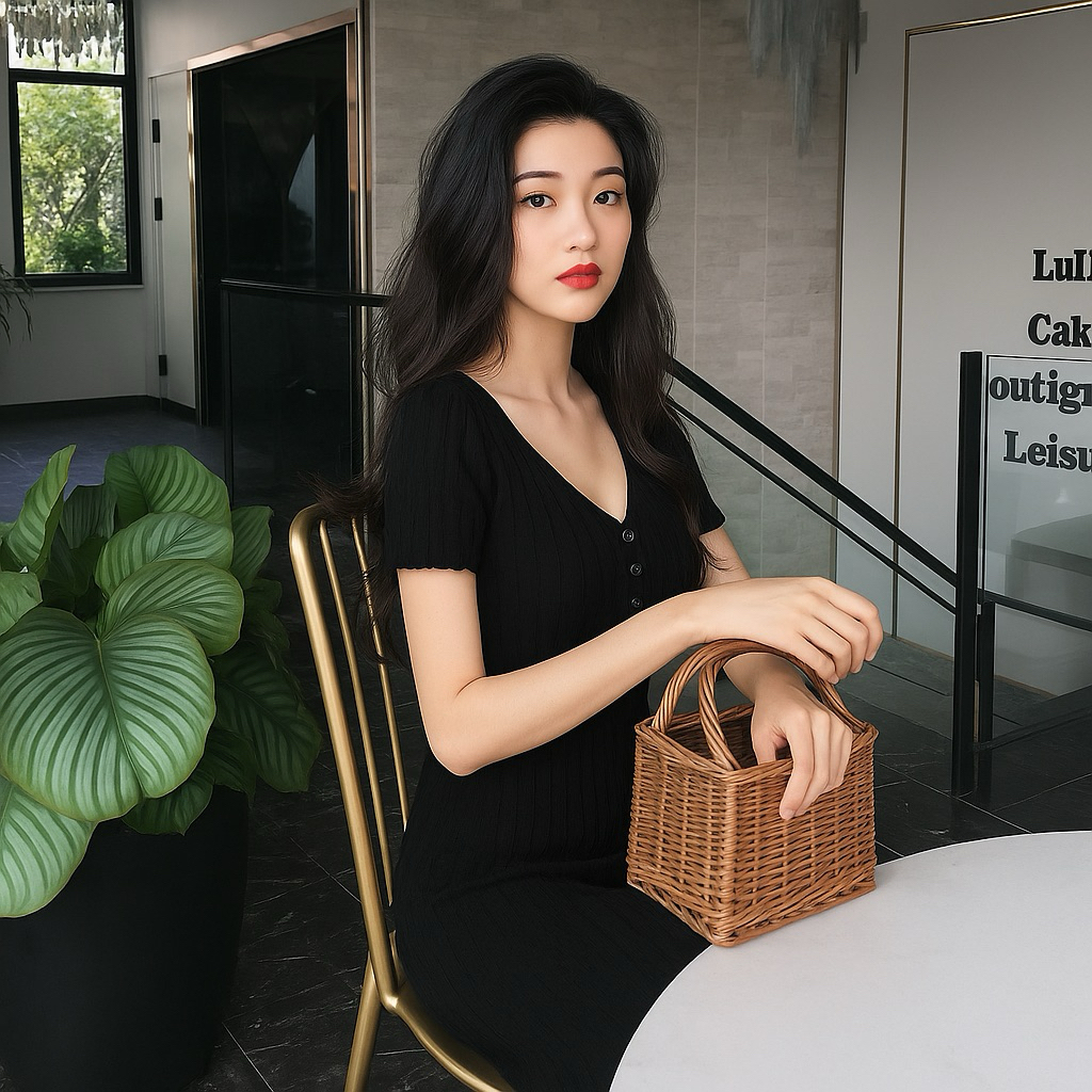 Váy nữ cộc tay cổ tim HM auth
