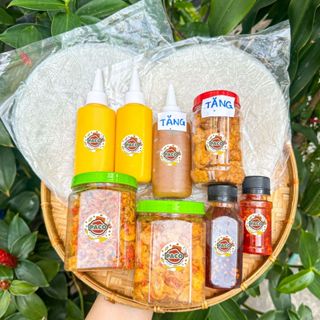 [PACO-KOC/KOL] Combo Bánh Tráng Phơi Sương 300g + Muối Ruốc Hành Phi 2 Hủ + 2 Chai Bơ Phô Mai + 1 Chai Muối Béo + Tóp Mỡ