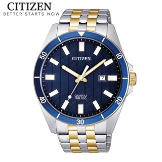 Đồng hồ nam citizen pin-quartz dây thép không gỉ bi5054-53l - mặt xanh